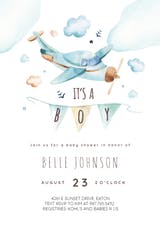 Toy airplane - Baby Shower Invitation